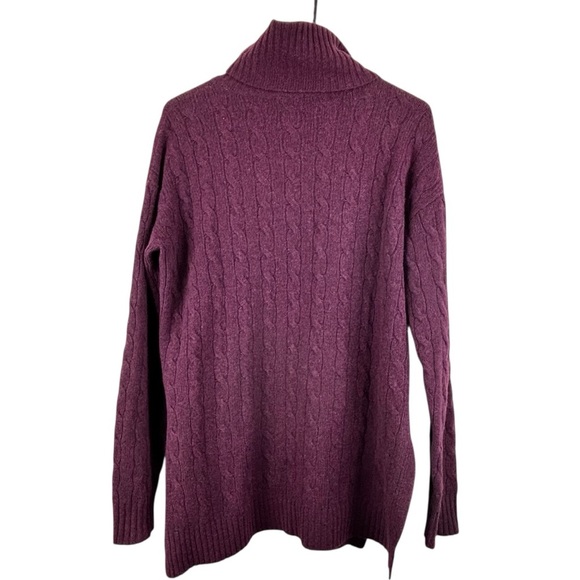 Polo Ralph Lauren Deep Burgundy Cable Knit Turtleneck Sweater Wool Cashmere Sz S - Picture 5 of 12